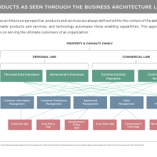 Network diagram showing enabling capabilities connections with products and applications