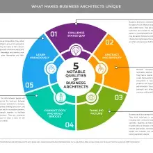 Pie shaped chart showing qualities of business architects